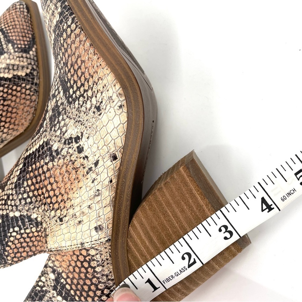 Vince Camuto Gigietta Python Snakeskin Slip On Cutout Ankle Boot In Spiced Sand - Picture 8 of 9